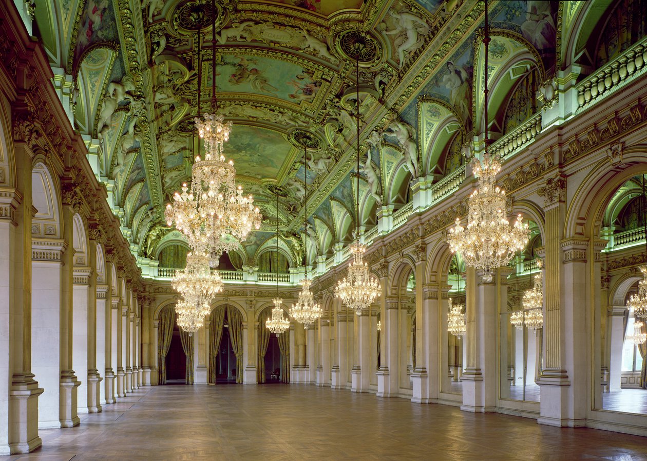 Widok na Grande Salle des Fetes, po 1871 r. autorstwa French School