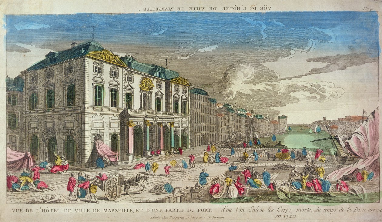 Widok na Hotel de Ville w Marsylii w 1720 r. autorstwa French School