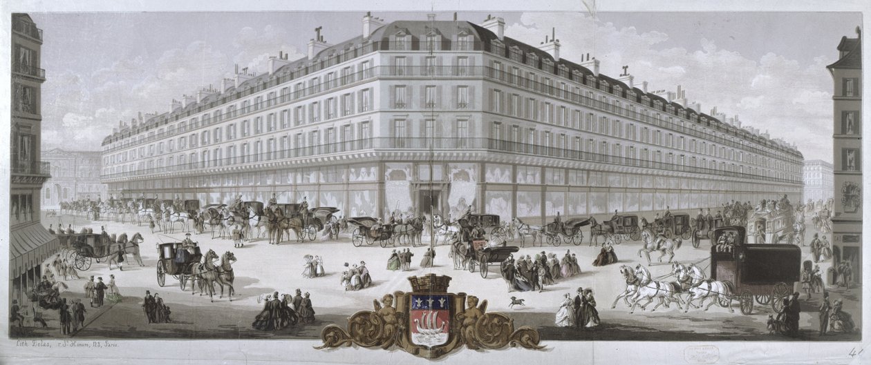 Widok na dom towarowy Magasins du Louvre, Paryż, 1866 autorstwa French School