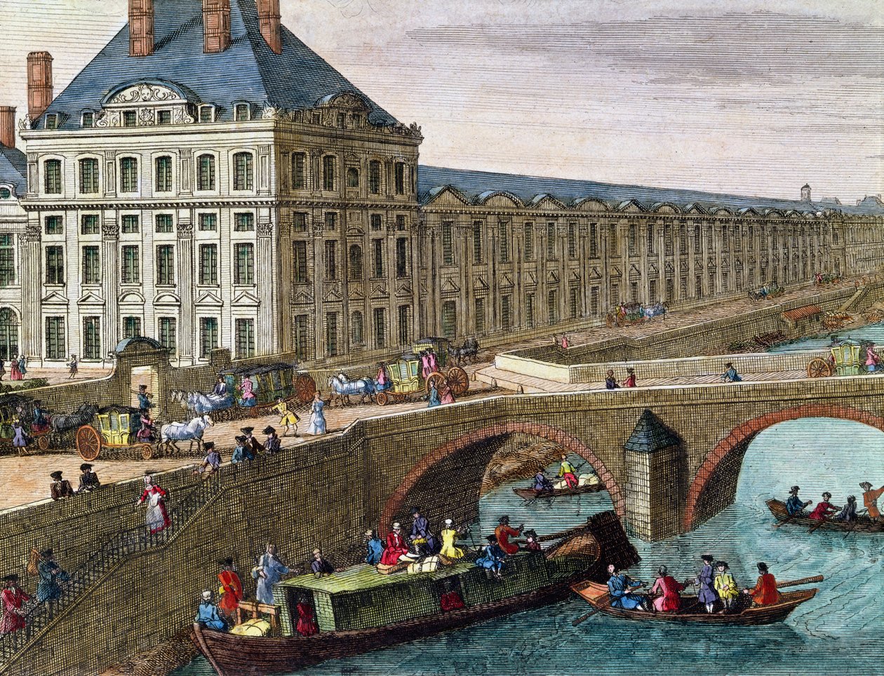 Widok na Sekwanę w Port Royal (fragment) autorstwa French School