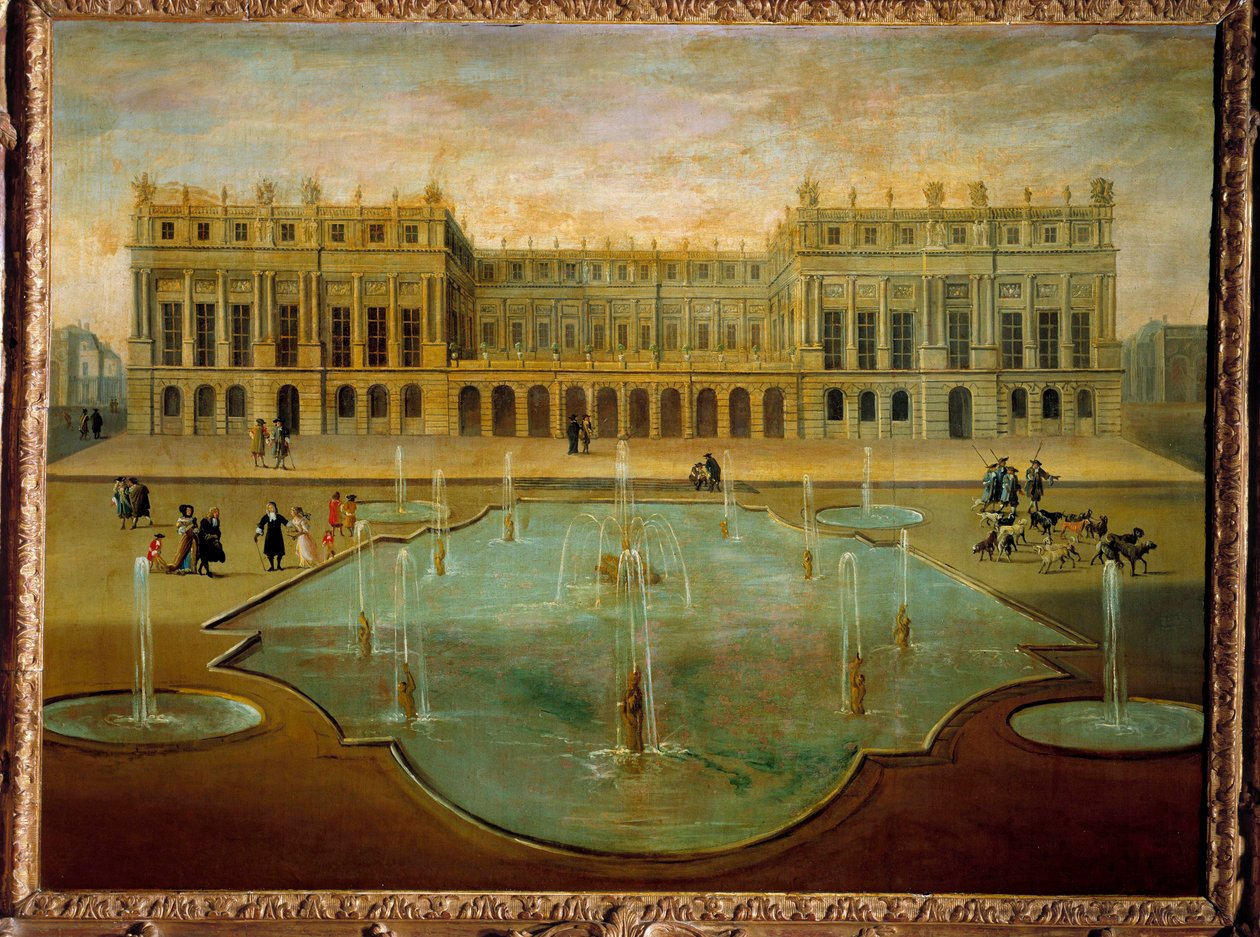 Widok zamku w Wersalu od strony ogrodów przed 1678 Anonimowy obraz Szkoły Francuskiej. XVII w. niedz. 1,36 x 1,54 m² autorstwa French School