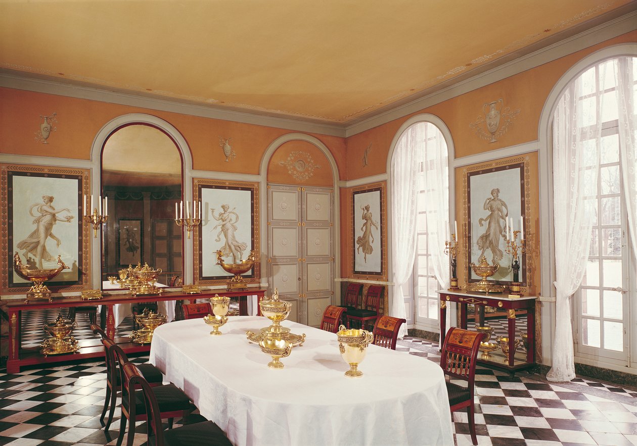 Widok jadalni z freskami w stylu pompejańskim autorstwa Louisa Lafitte (1770-1828) autorstwa French School