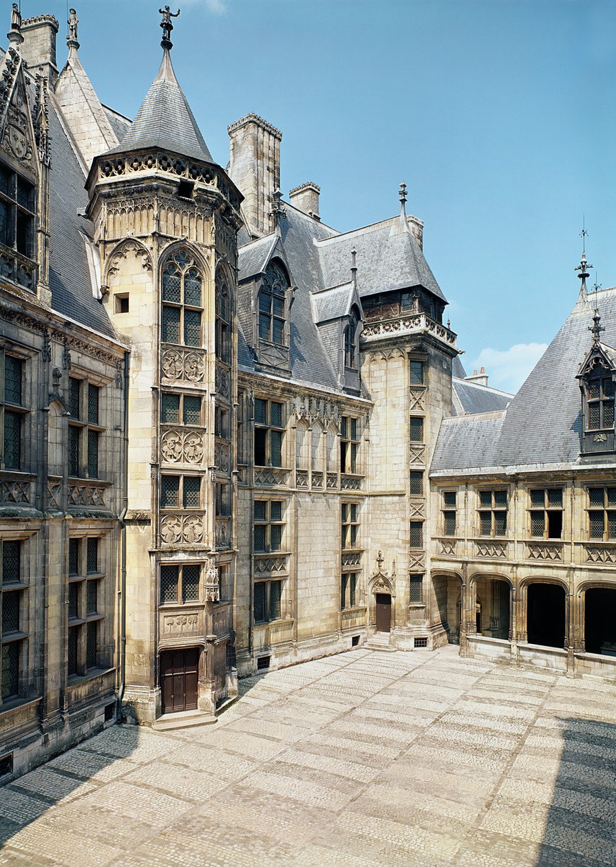 Widok na wewnętrzny dziedziniec, 1443-51 autorstwa French School