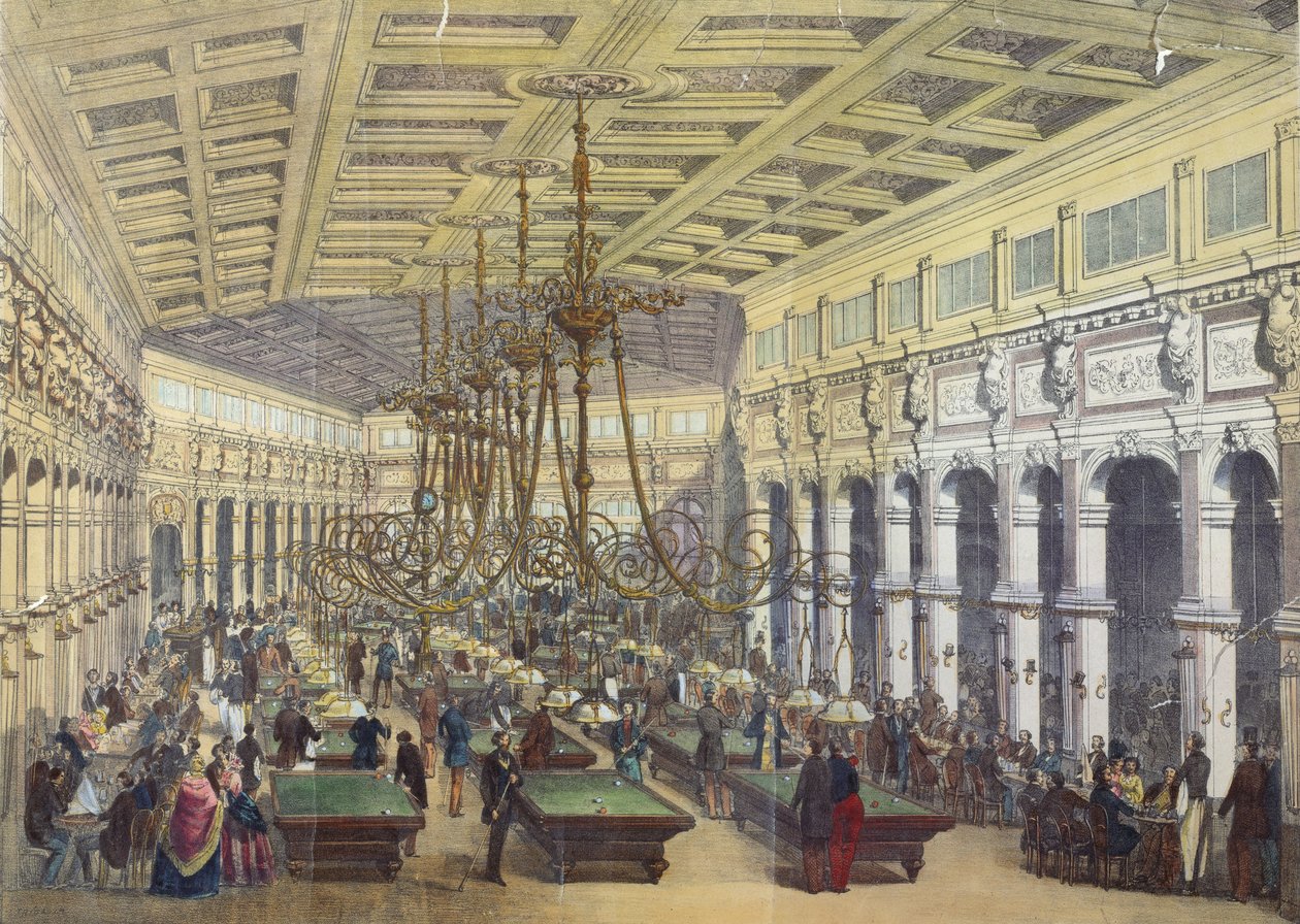 Widok wnętrza Grand Cafe Parisien, Paryż, rytowany przez Thibaulta, 1855 autorstwa French School