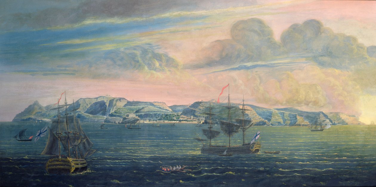 Widok wyspy św. Heleny, ok. 1820 (wc i gwasz na papierze) (patrz także 182638) autorstwa French School