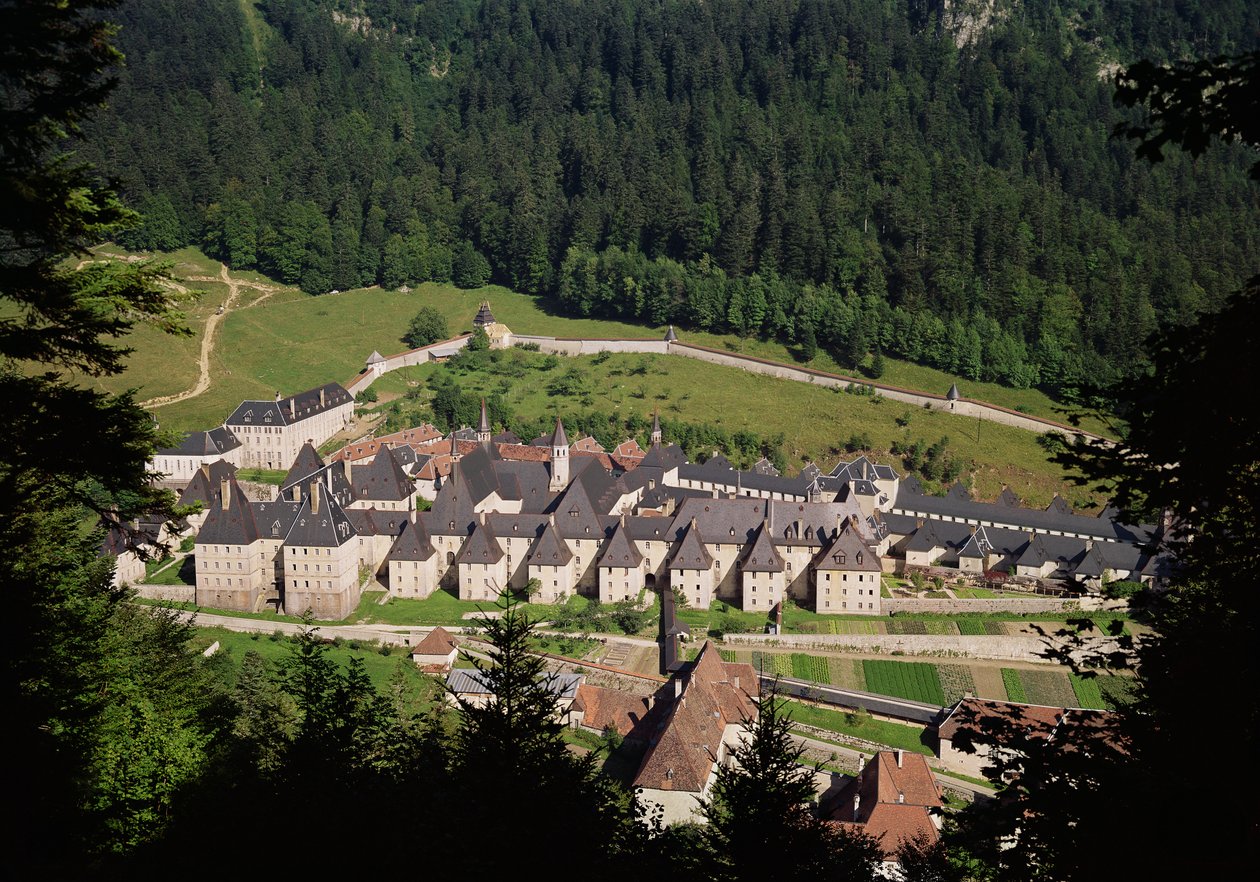 Widok na zespół klasztorny autorstwa French School