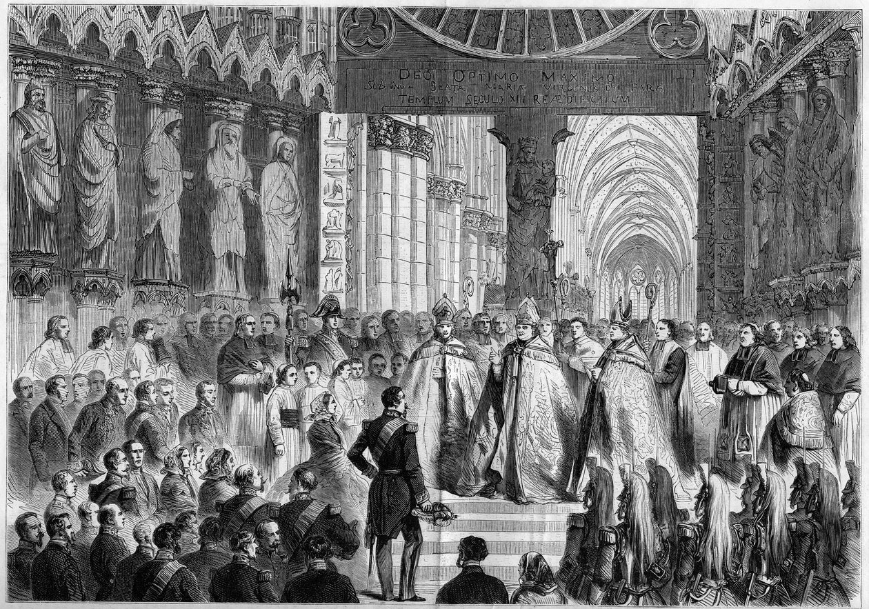 Wizyta Napoleona III (1808-1873) i Impress Eugenii (1826-1920) w Reims autorstwa French School