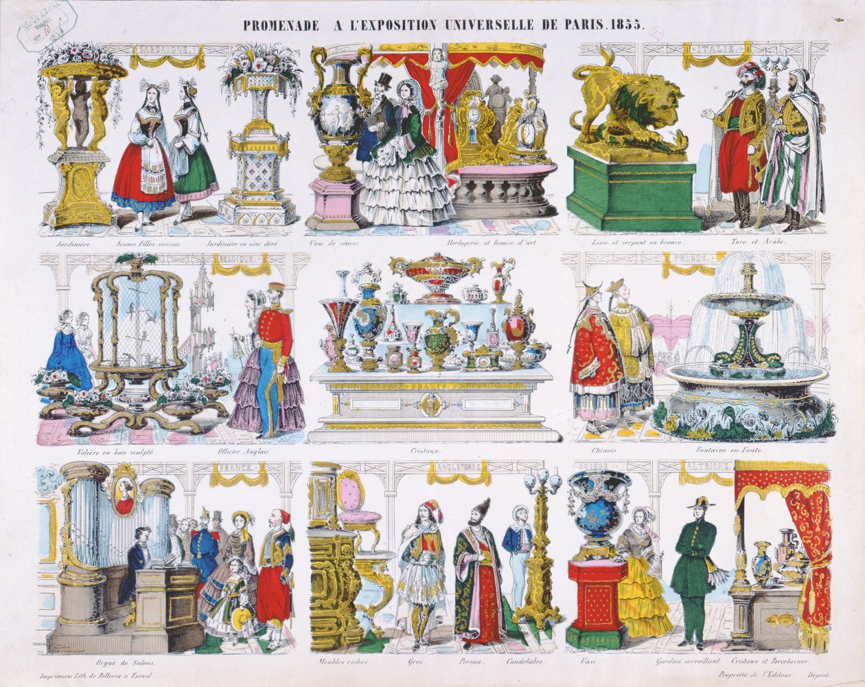 Zwiedzający Wystawę Powszechną w 1855 r. autorstwa French School