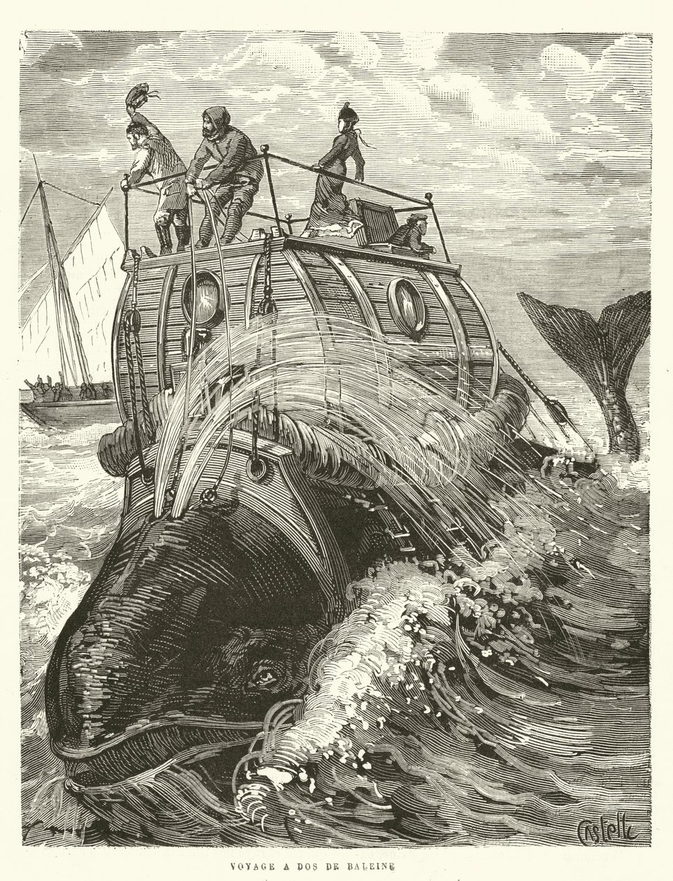 Podróż do Dos de Baleine (rycina) autorstwa French School