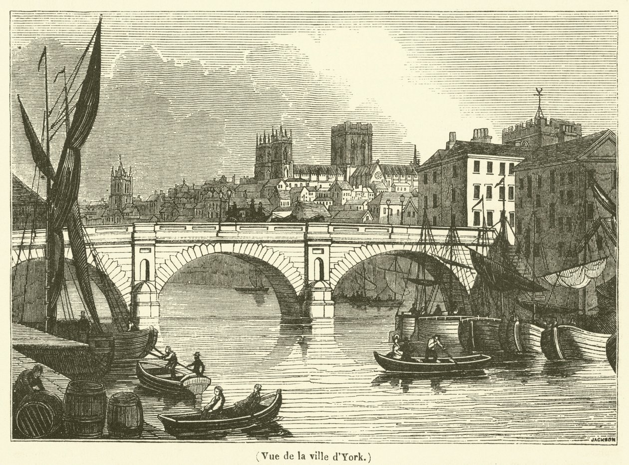 Widok na miasto York (grawerunek) autorstwa French School
