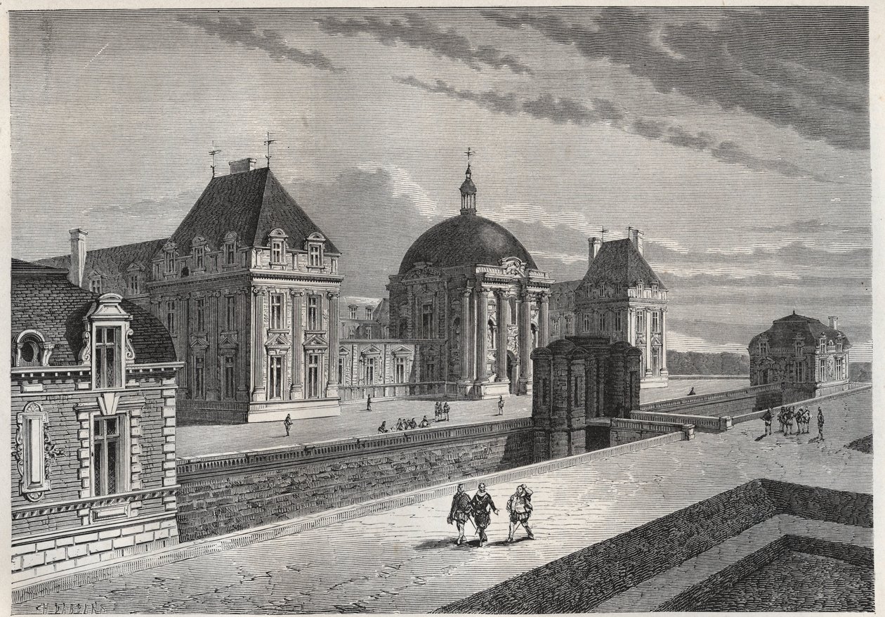Widok na Chateau Royal de Monceaux - rycina z „Historia Francji opowiedziana moim wnukom” - Francois Guizot - 1872-1876 autorstwa French School