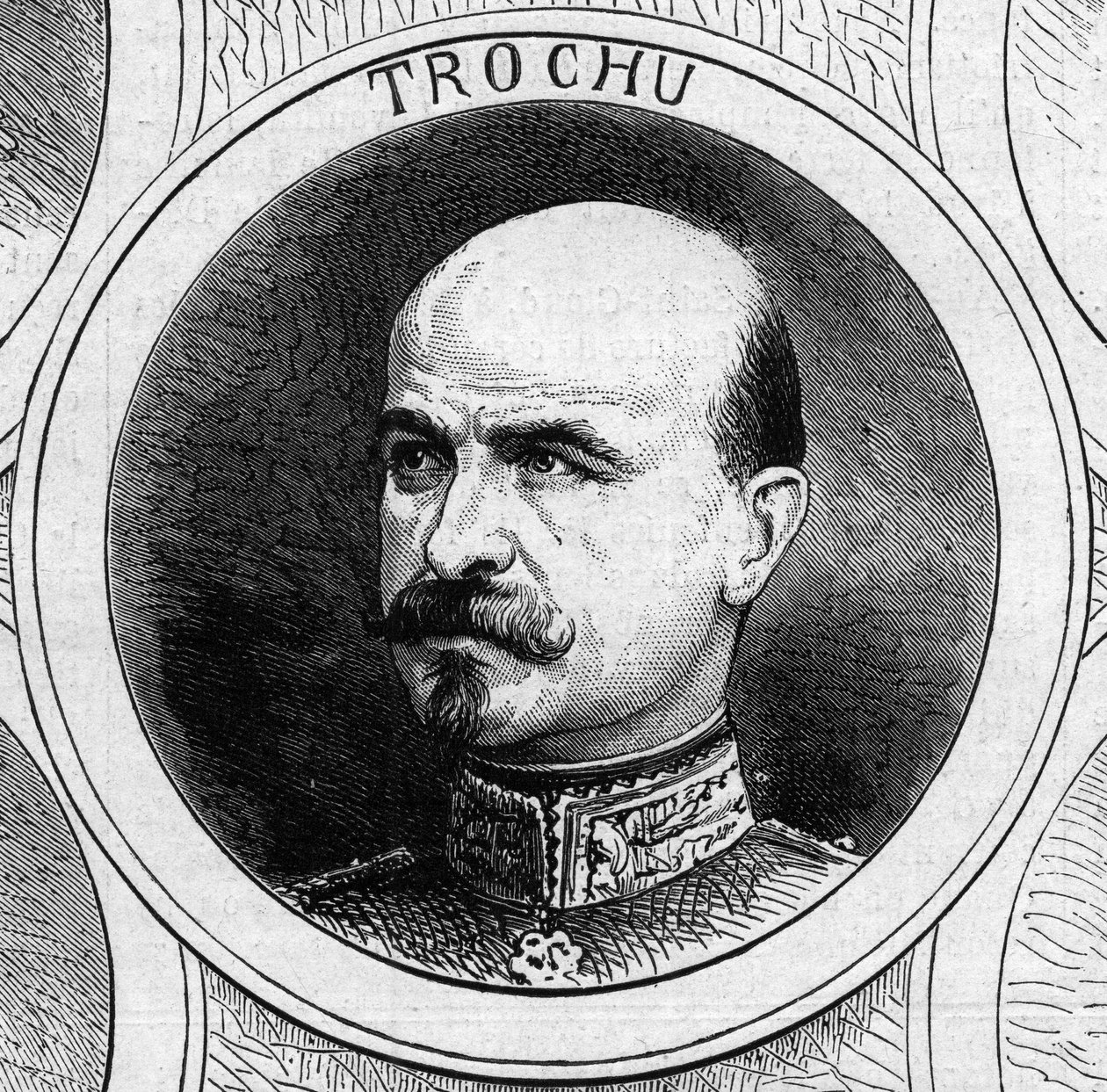 Wojna 1870 r. - Rząd Obrony Narodowej: portret generała Louisa Julesa Trochu (1815-1896), prezesa rządu tymczasowego w 1870 r. Grawer „”Le Monde Illustré” nr 706 z 22 października autorstwa French School