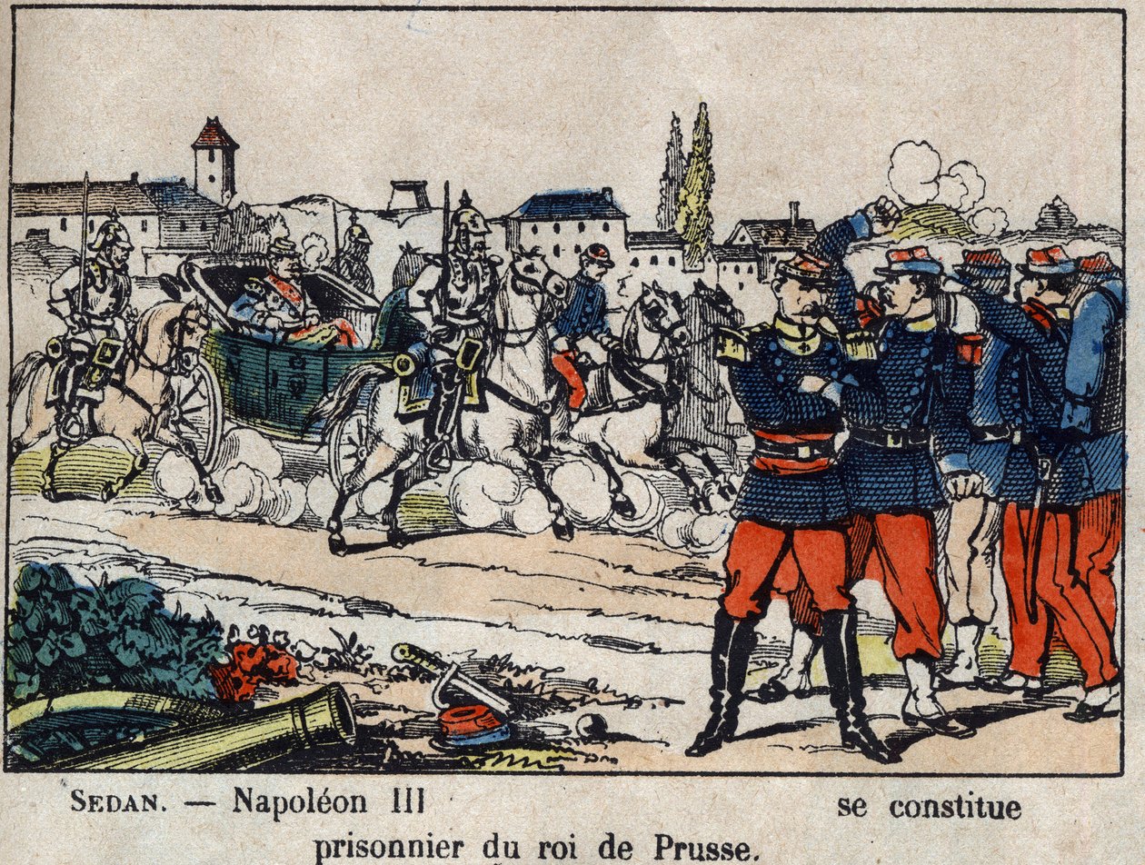 Wojna 1870 między Francją a Prusami: Bitwa pod Sedanem, cesarz Napoleon III (Louis Napoleon Bonaparte autorstwa French School
