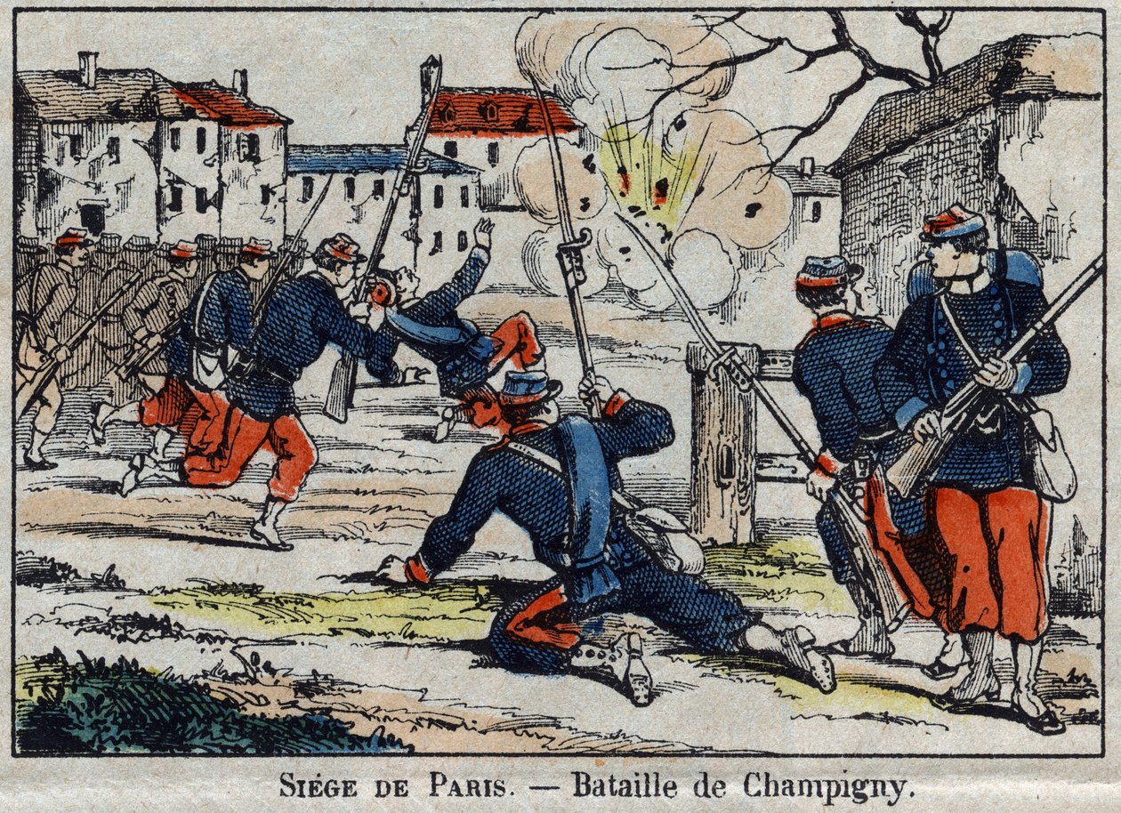 Wojna 1870 między Francją a Prusami: bitwa pod Champigny lub bitwa pod Villiers od 30.11 do 02.12.1870. autorstwa French School