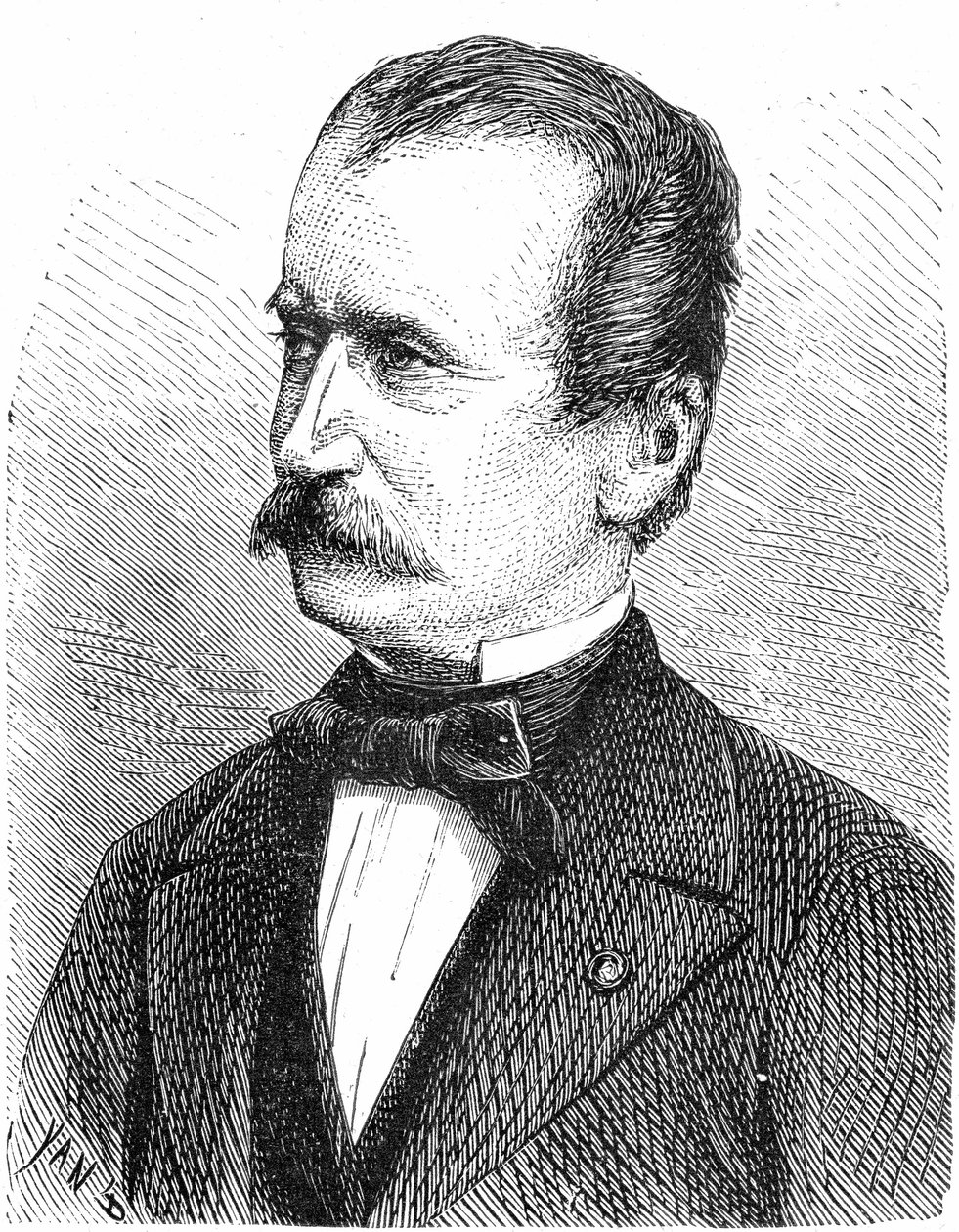 Wilhelm von Engerth (1814-1884) austriacki inżynier (silnik), grawerowanie autorstwa French School