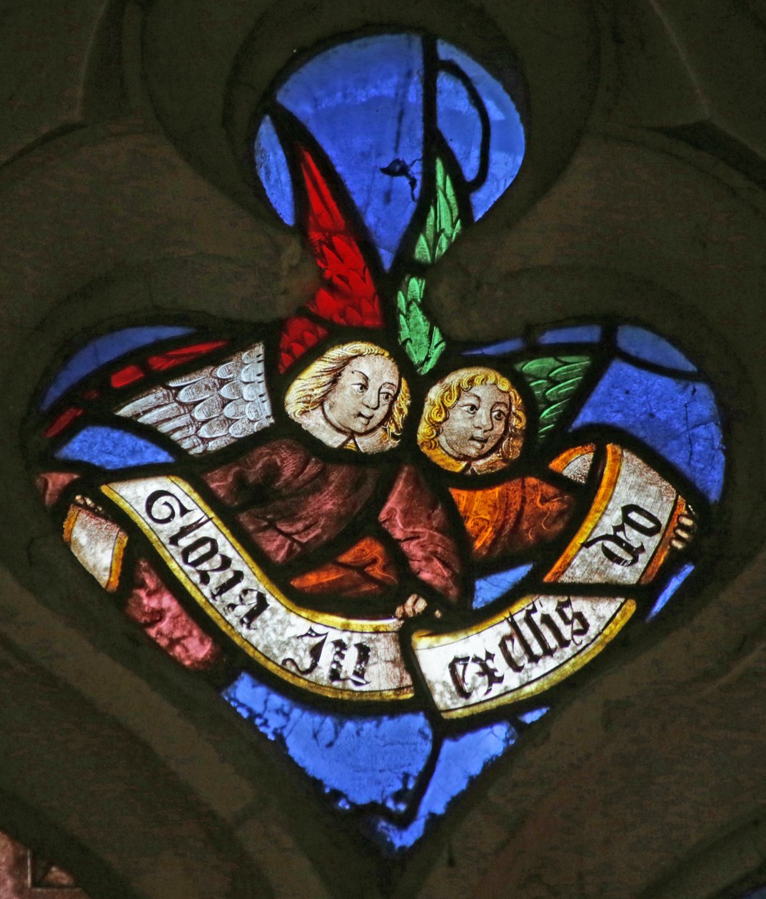 Okno przedstawiające Anioły: "Gloria in excelsis Deo" (witraż) autorstwa French School
