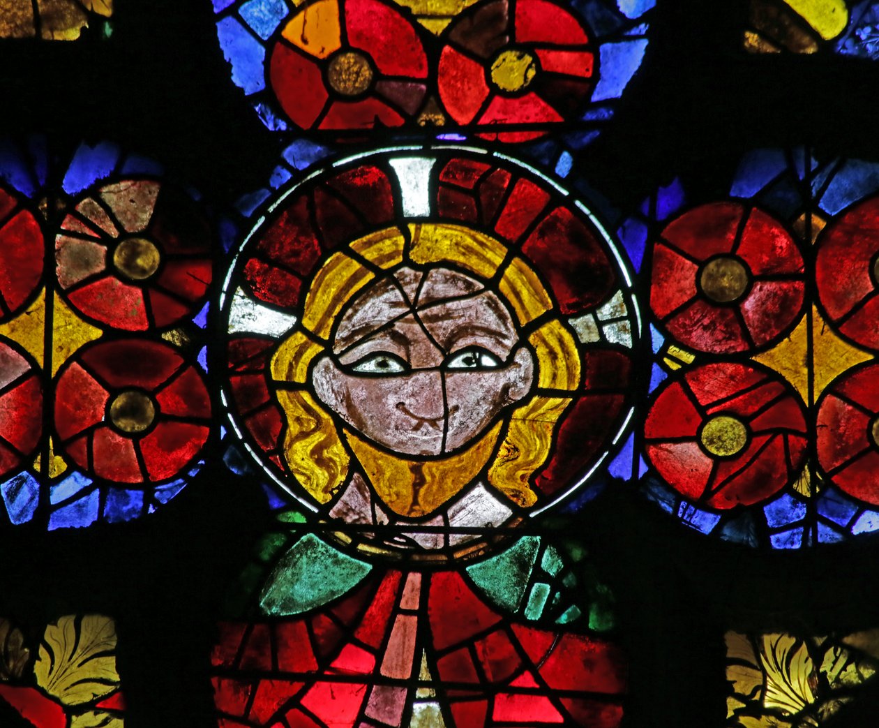 Okno przedstawiające Głowę Chrystusa, ok. 1290 autorstwa French School