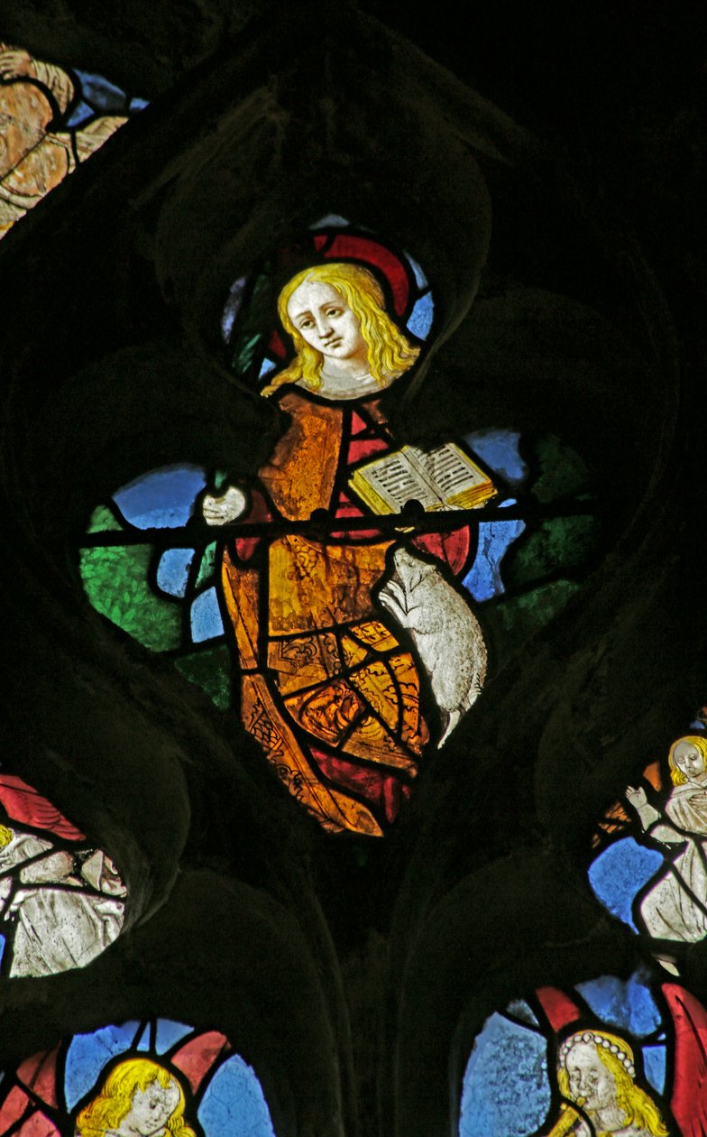 Okno przedstawiające św. Agnieszkę, 1505-10 autorstwa French School
