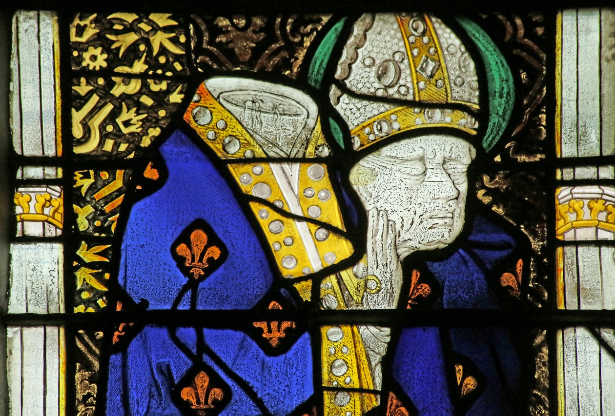 Okno przedstawiające św. Denisa, ok.1460 autorstwa French School