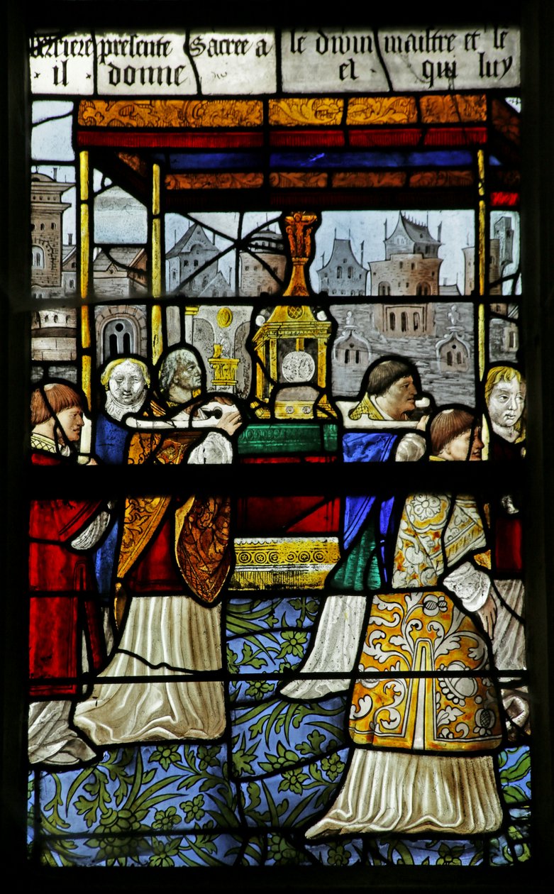 Okno przedstawiające procesję Najświętszego Sakramentu, fragment z 2921654, 1530 autorstwa French School