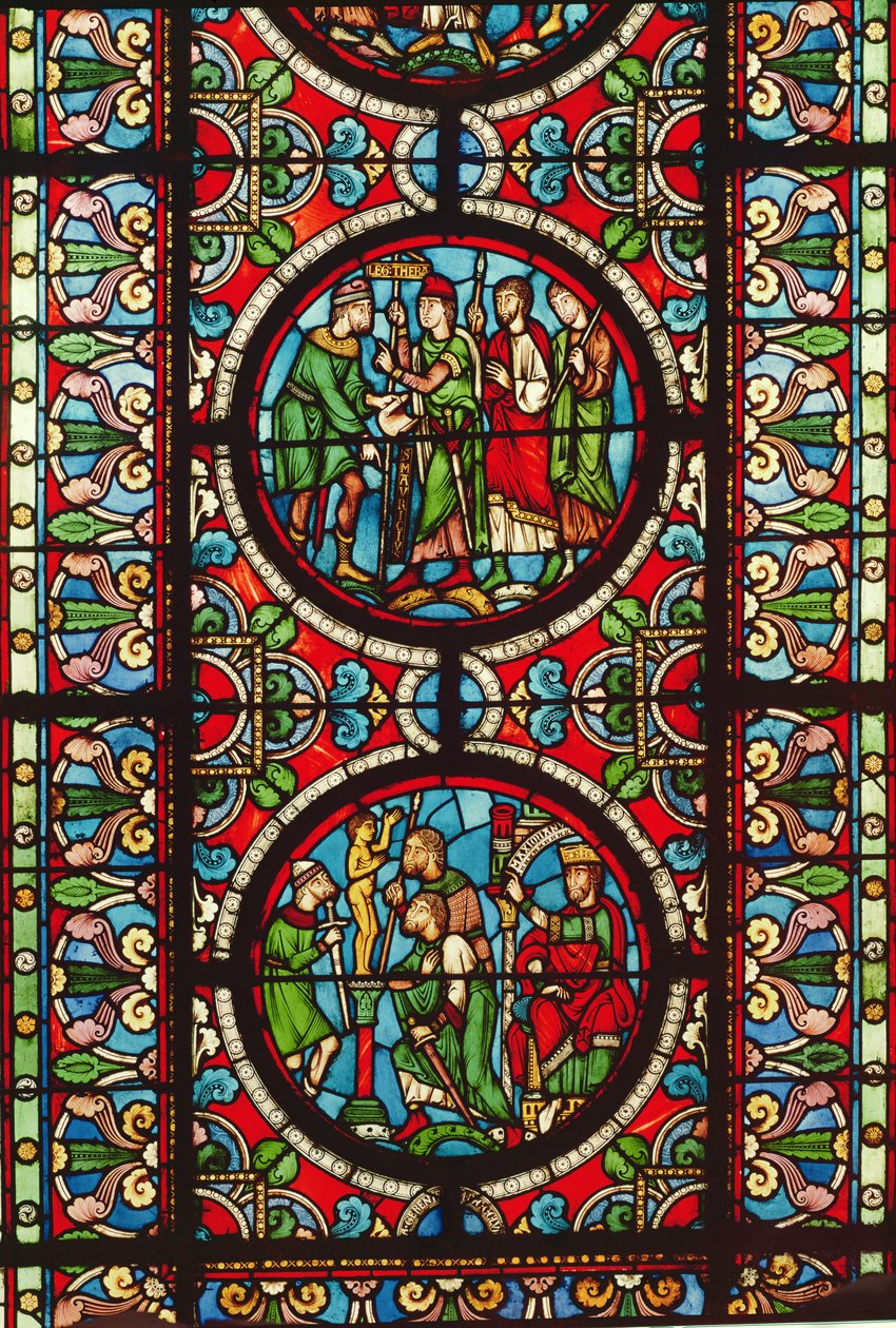 Okno przedstawiające sceny z życia św. Maurycego, XII-XIII w. autorstwa French School