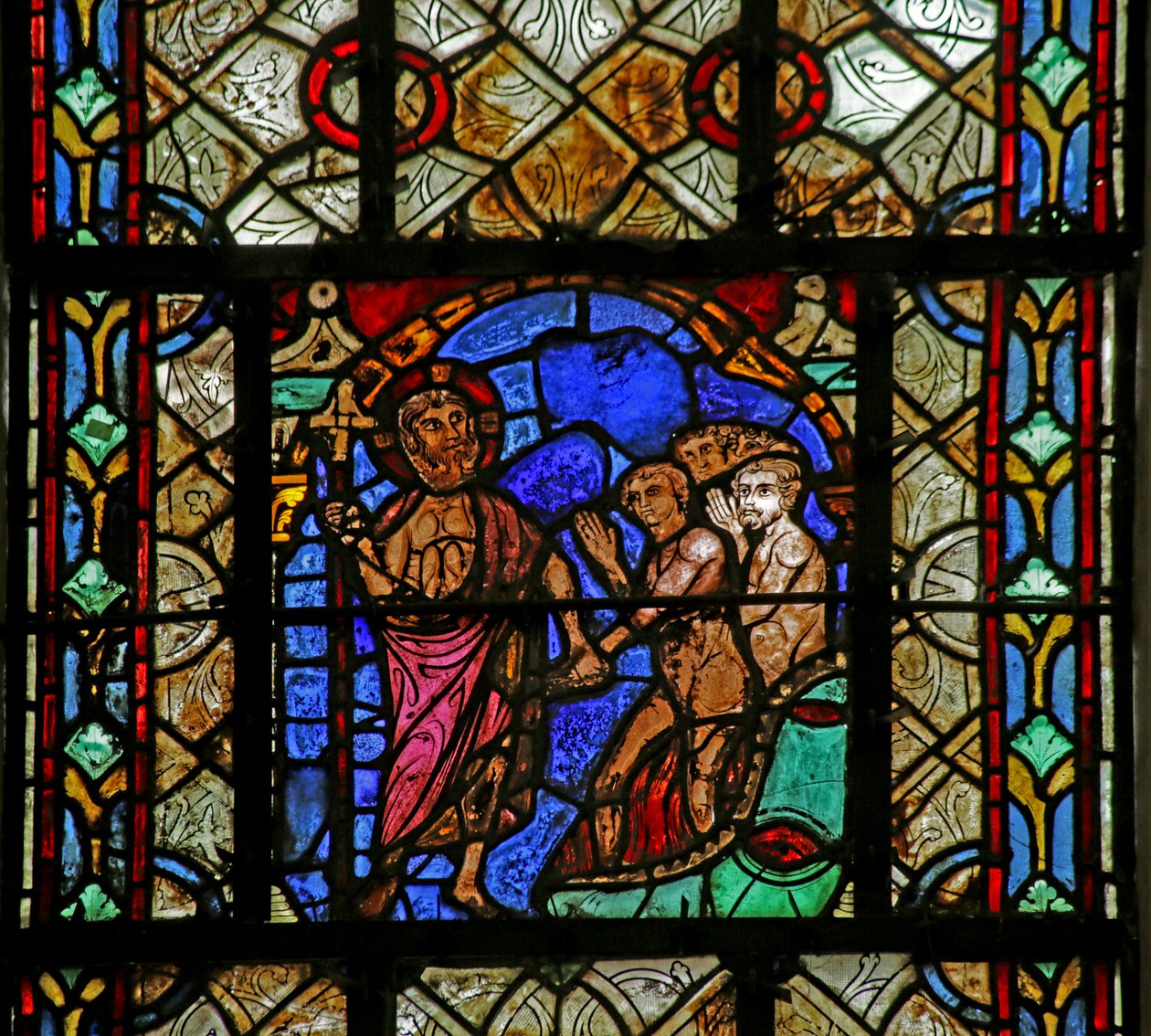 Okno przedstawiające Harrowing of Hell autorstwa French School