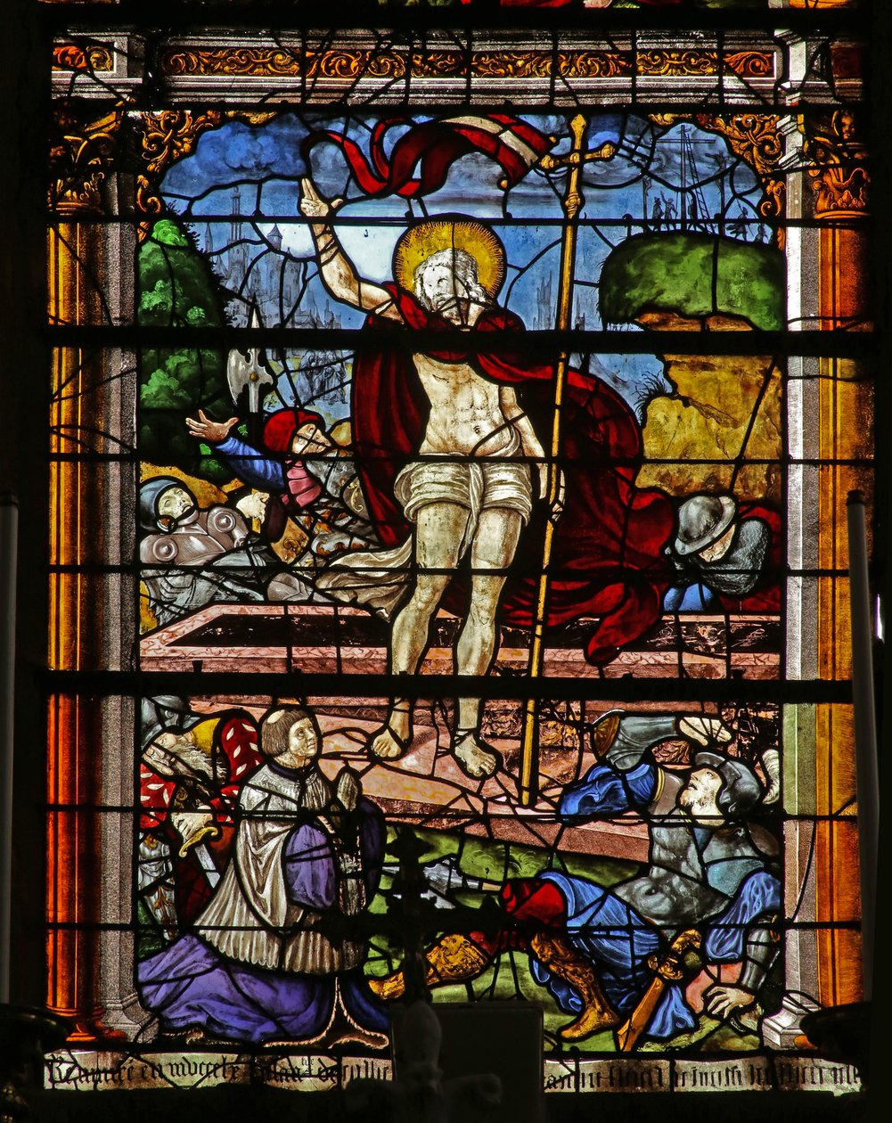 Okno przedstawiające Zmartwychwstanie (witraż) autorstwa French School
