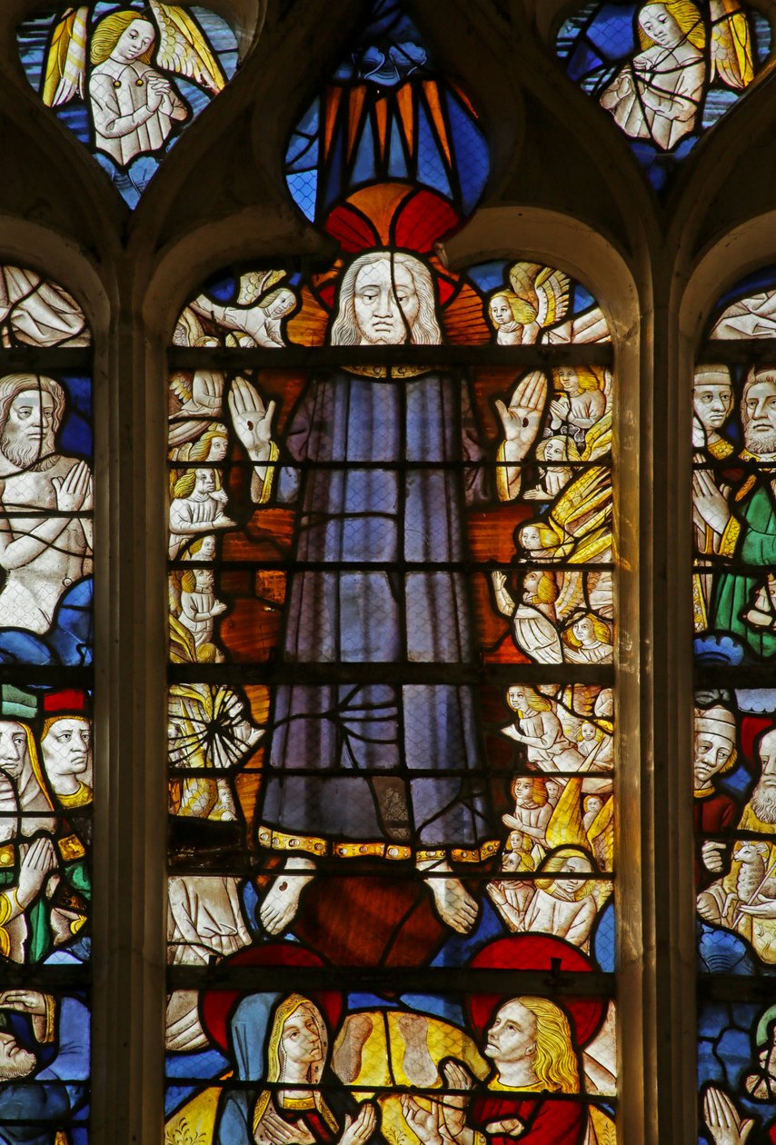 Okno przedstawiające powtórne przyjście Chrystusa, 1470-1500 (detal z 2921838) autorstwa French School