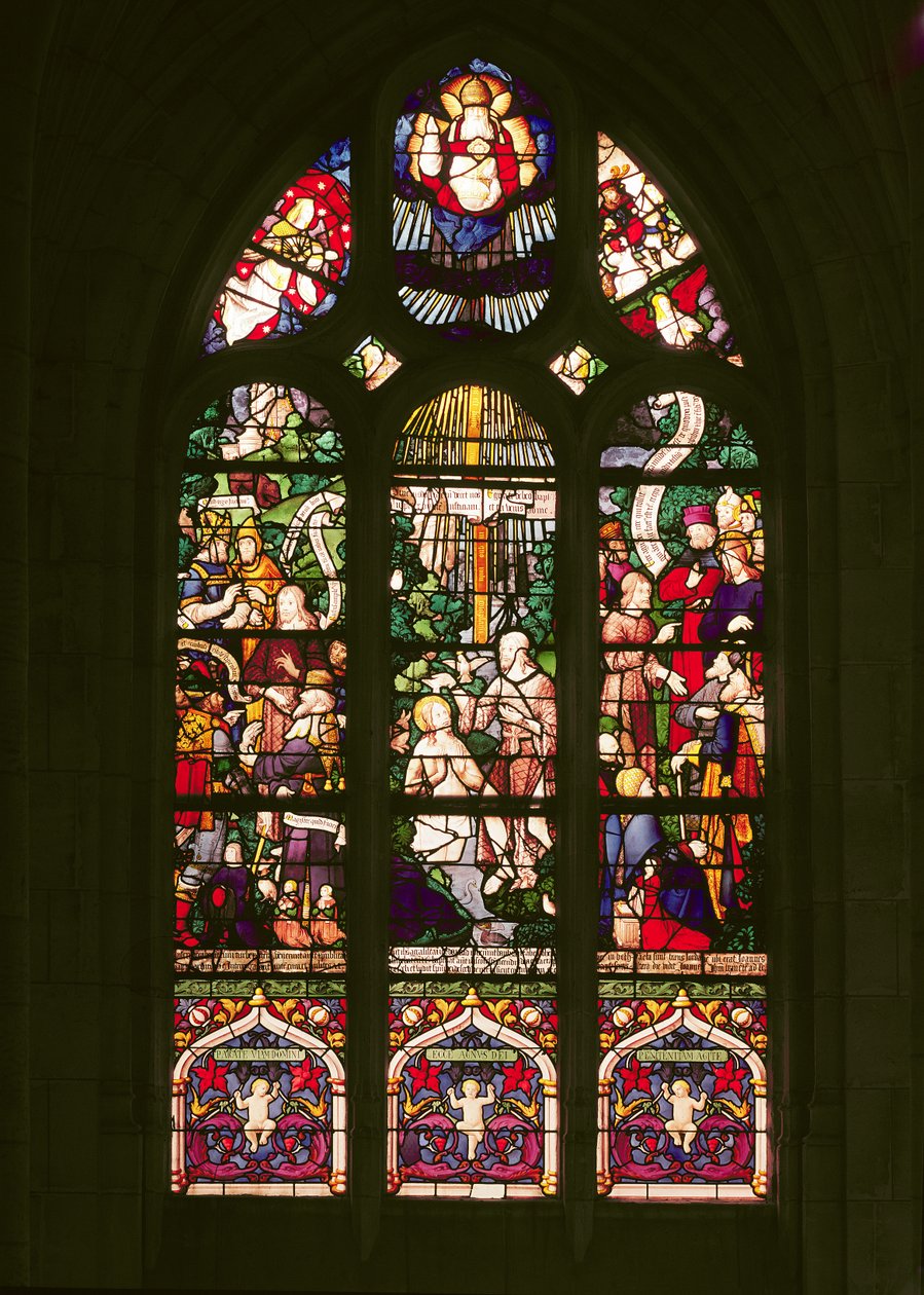 Okno przedstawiające chrzest Chrystusa, 1490 autorstwa French School