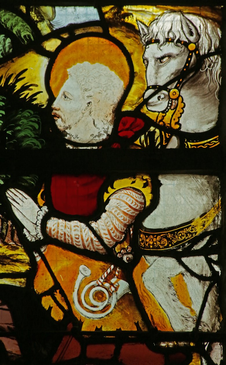 Okno przedstawiające wizję św. Eustachego, fragment 2921629 autorstwa French School