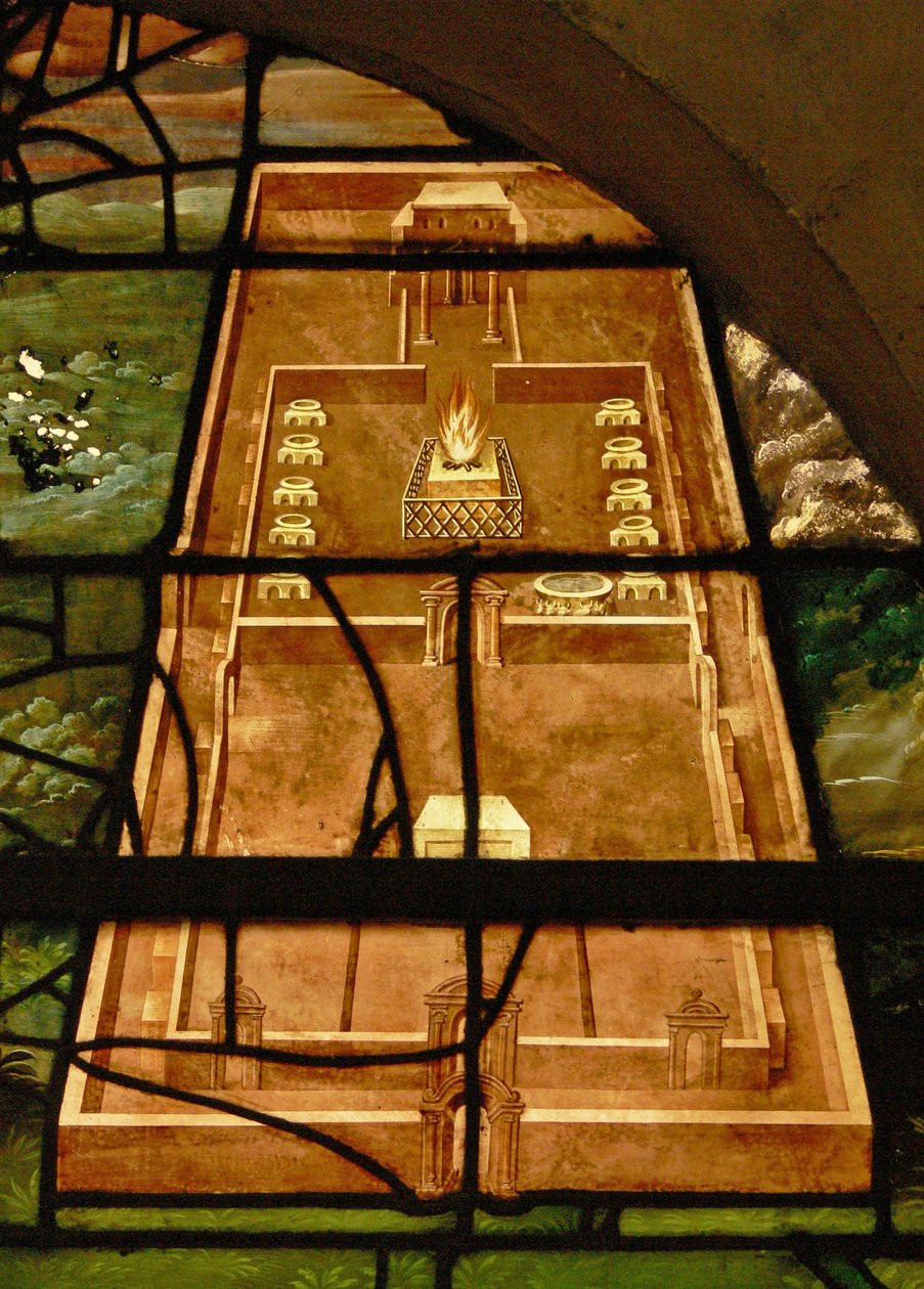 Okno w Charnier (w.7) przedstawiające Świątynię autorstwa French School