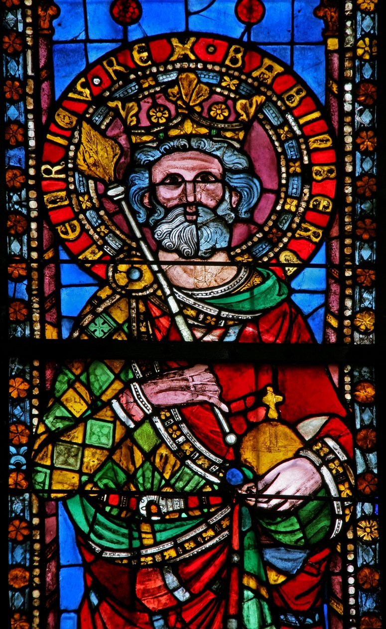 Okno w11 przedstawiające cesarza Henryka de Bamberg autorstwa French School