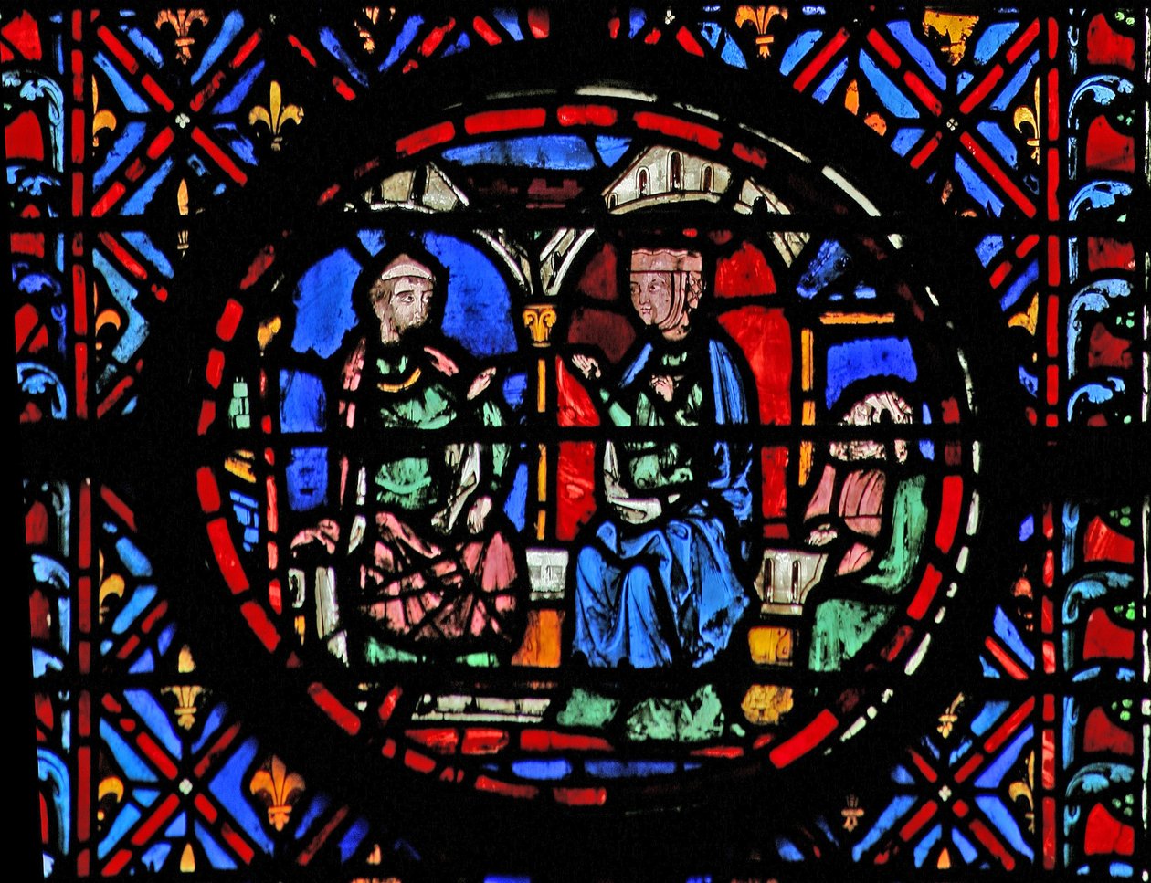 Okno w12 Arcykapłan wychwalający Judytę Judytę XV 9-12 autorstwa French School