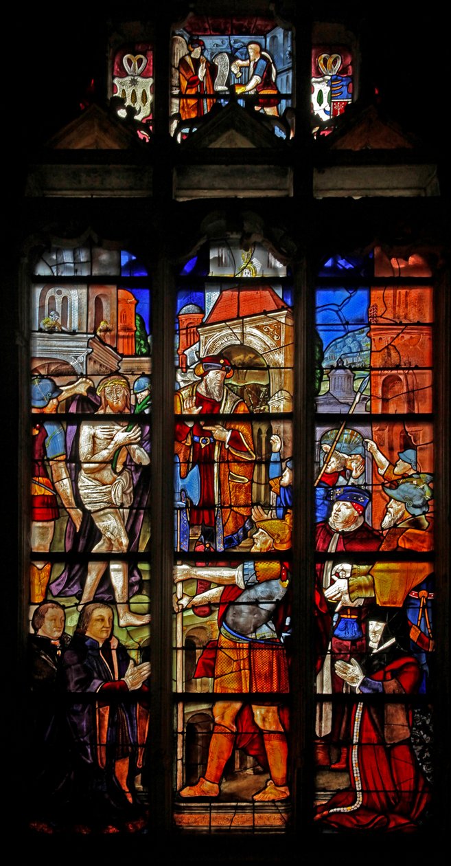 Okno w16 przedstawiające Ecce Homo według Durer autorstwa French School