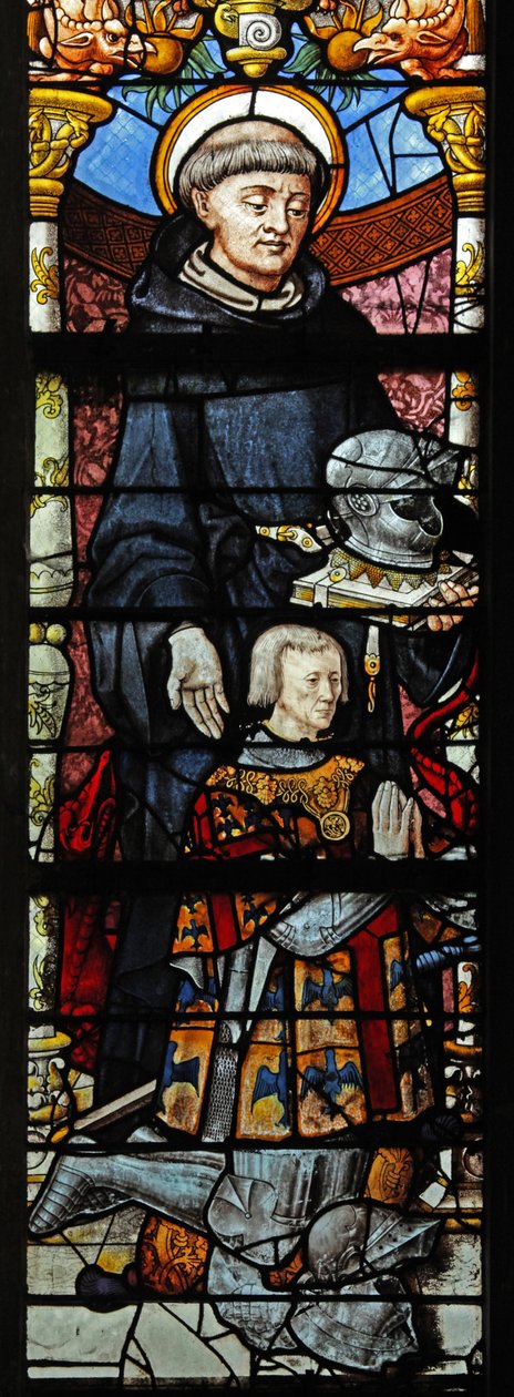 Okno w1 przedstawiające św. Guillaume i Guillaume de Montmorency autorstwa French School