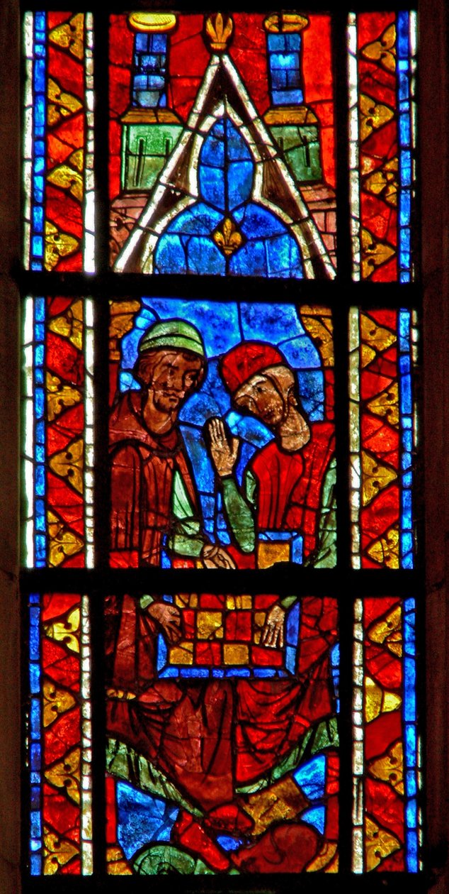 Okno w210 przedstawiające graczy Dames autorstwa French School