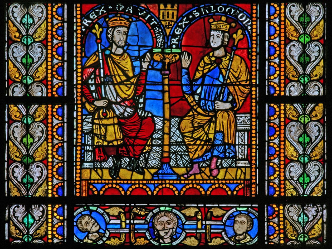 Okno w5 przedstawiające Dawida i Salomona autorstwa French School