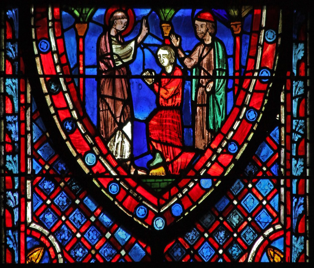 Okno w7 St John: z Aristodemus autorstwa French School