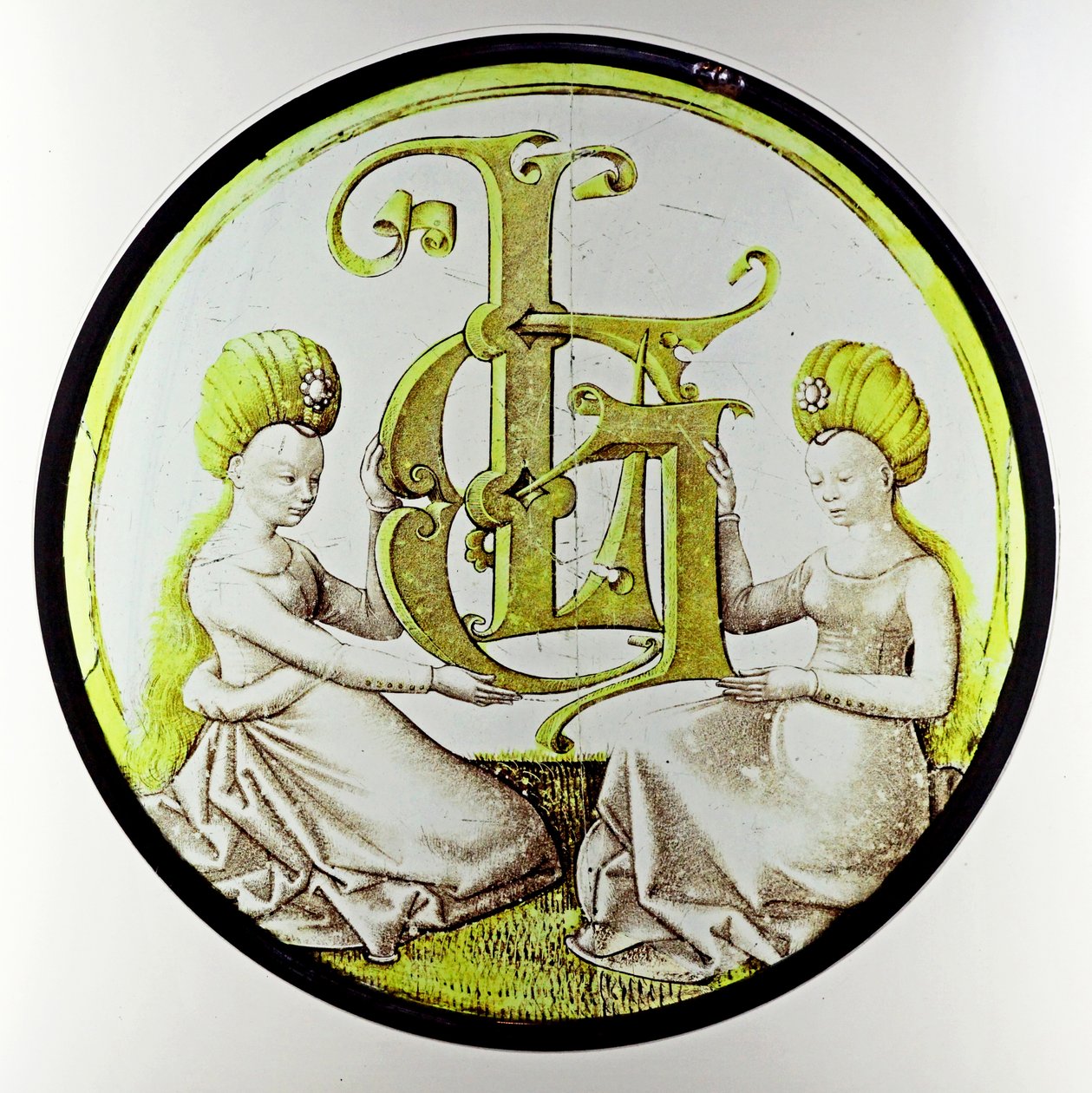 Okno w80 przedstawiające Monogram Laurenta Gyrarda autorstwa French School