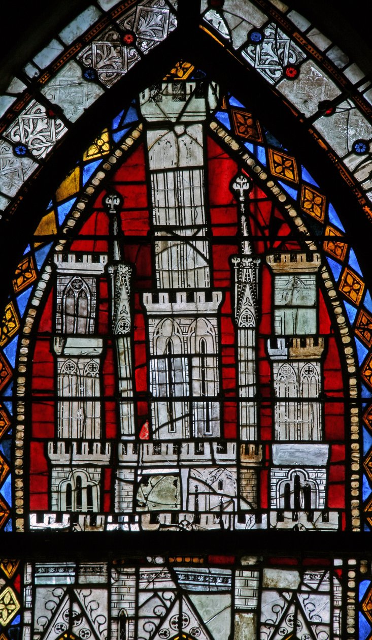 Okno w9 przedstawiające baldachim autorstwa French School