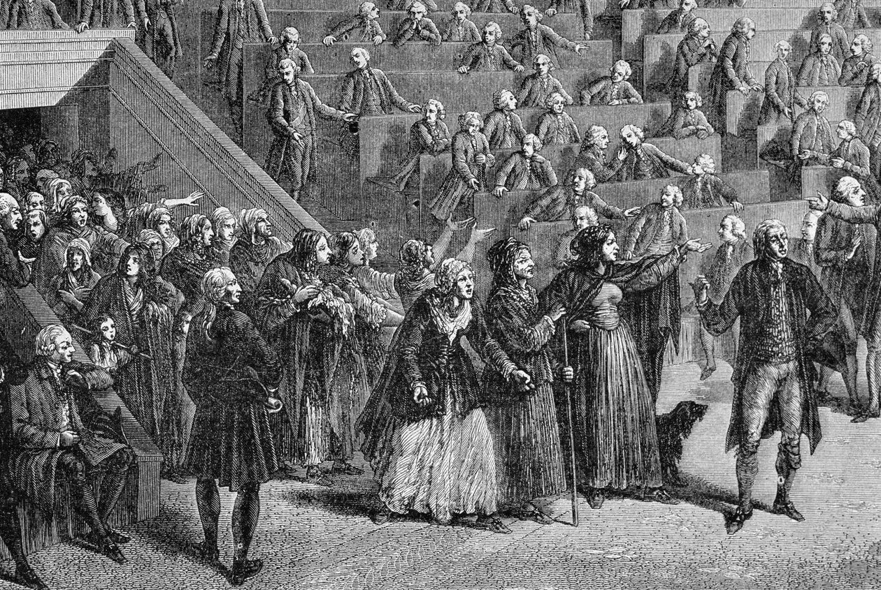 Kobiety najeżdżają Zgromadzenie, 56 października 1789 autorstwa French School