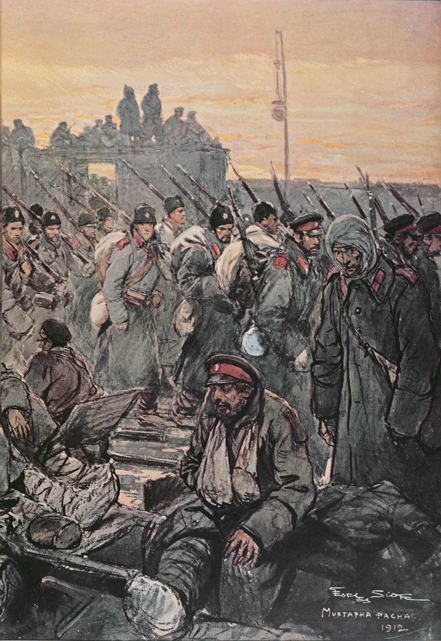 Ranni żołnierze bułgarscy podczas kampanii bałkańskich 1912-13 autorstwa French School