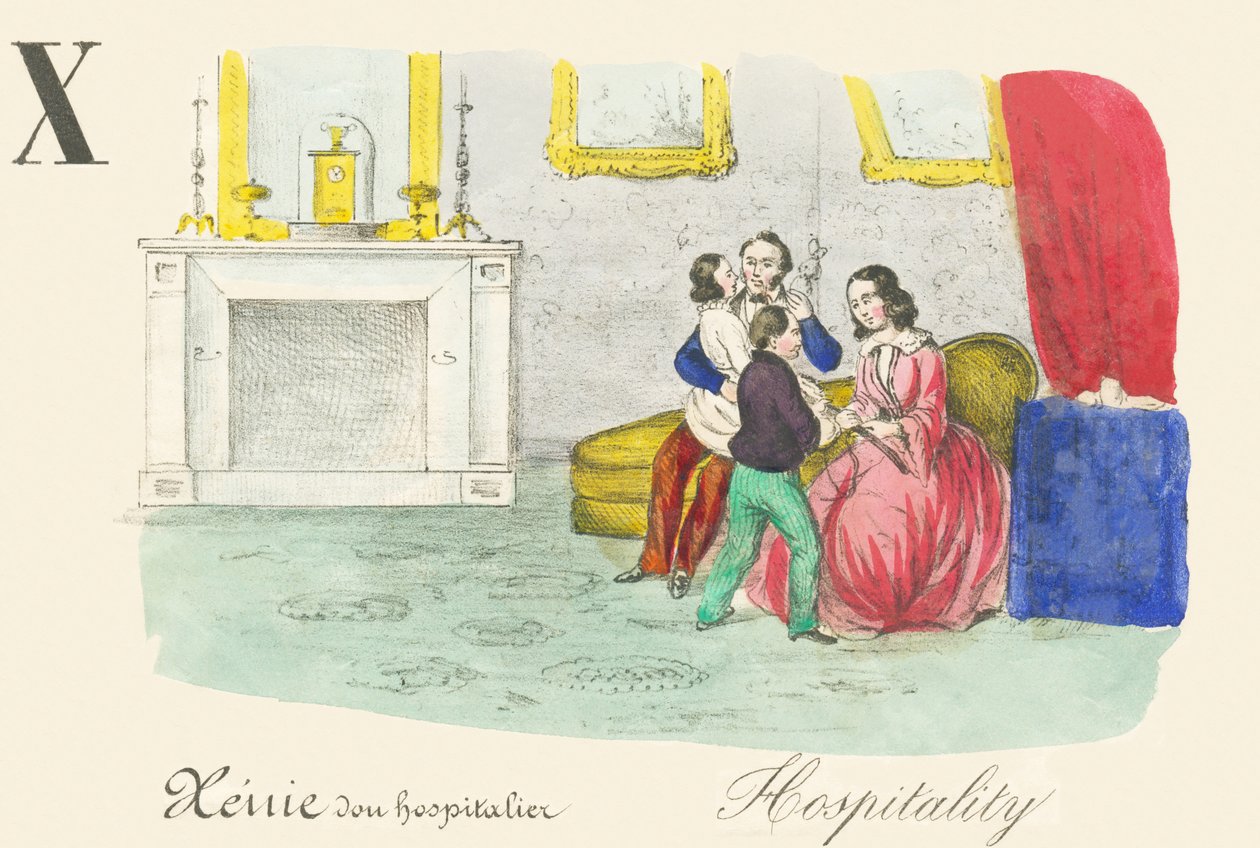 X: Xenie dou hospitalier — Hospitality autorstwa French School