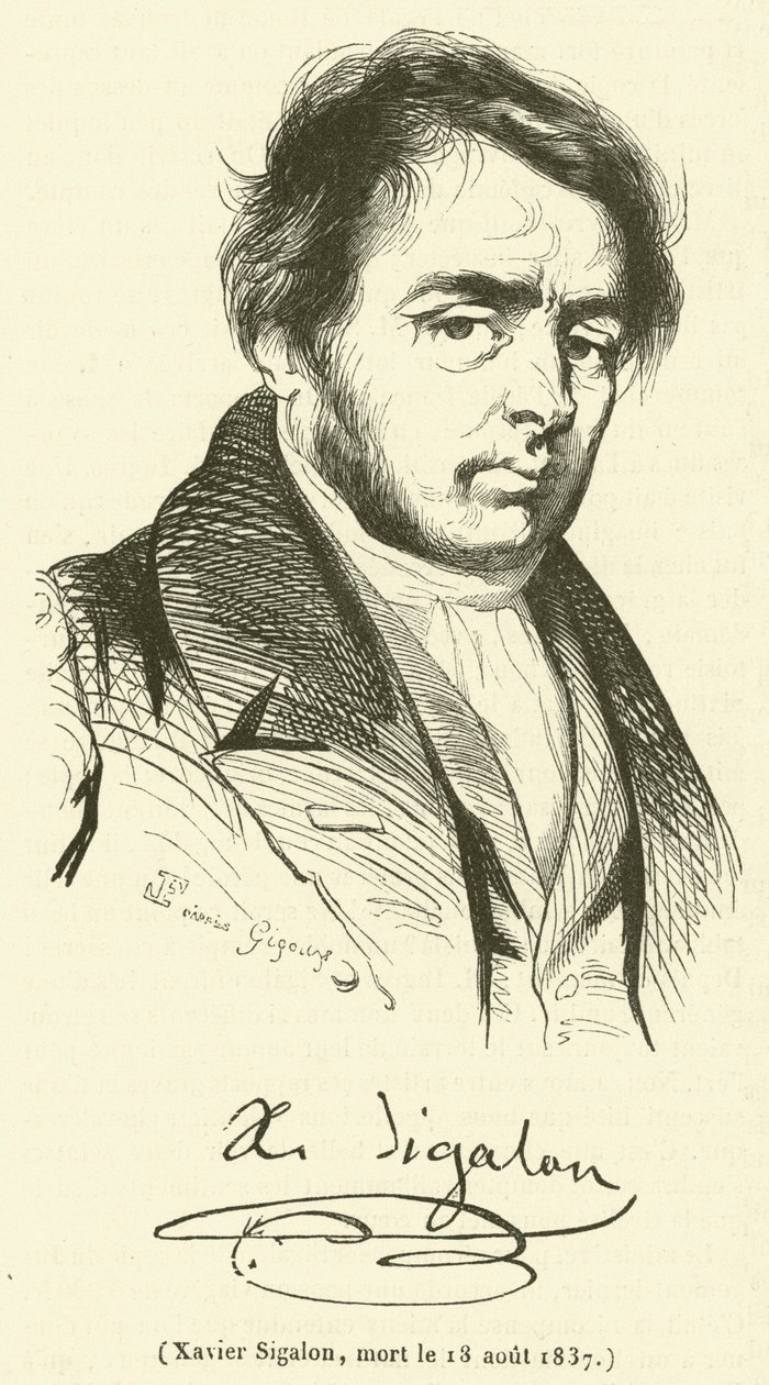 Xavier Sigalon, zm. 18 sierpnia 1837 r. (rycina) autorstwa French School