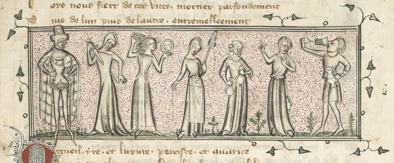 Yates Thompson 21, fa. 165, Siedem grzechów głównych, c.1380 (welum) autorstwa French School