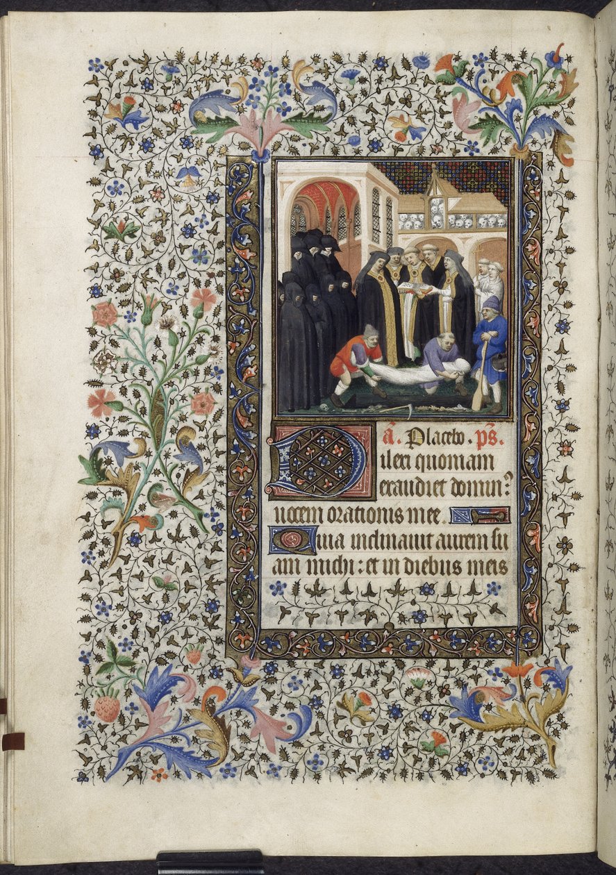 Yates Thompson 46 f156 v - pogrzeb zmarłych, c.1410-20 (welum) autorstwa French School
