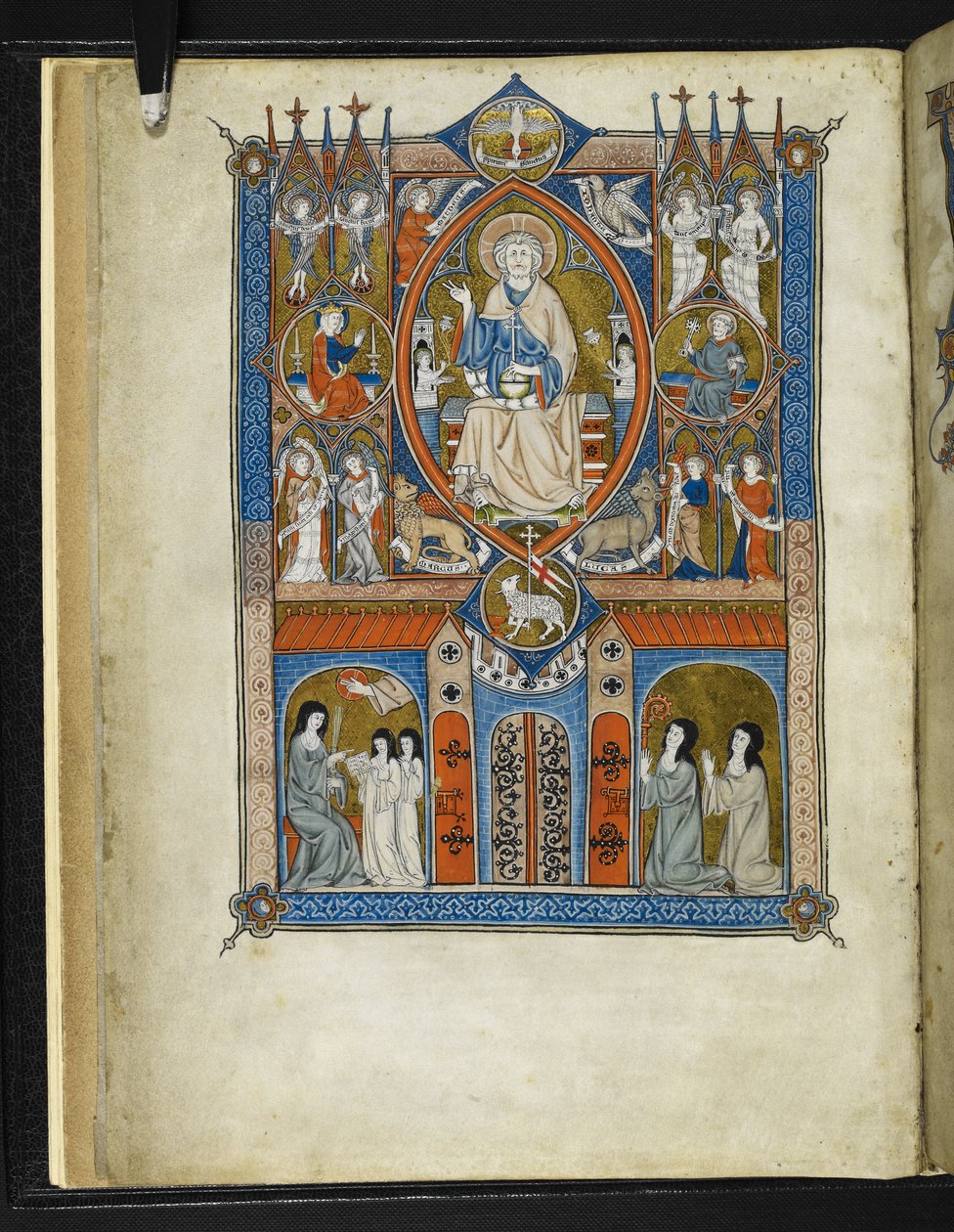Yates Thompson MS 11 f.1v Idealny stan opactwa Sainte, z „La Sainte Abbaye” Pierre