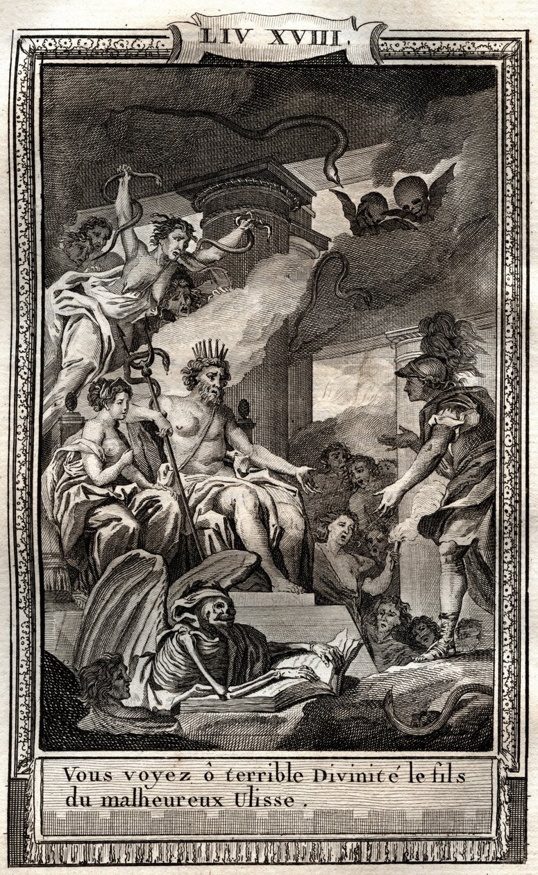 Widzisz o strasznym boskim synu złego Ulissa - rycina Monneta z 1798 r. w „Les Aventures de Telemaque, fils d