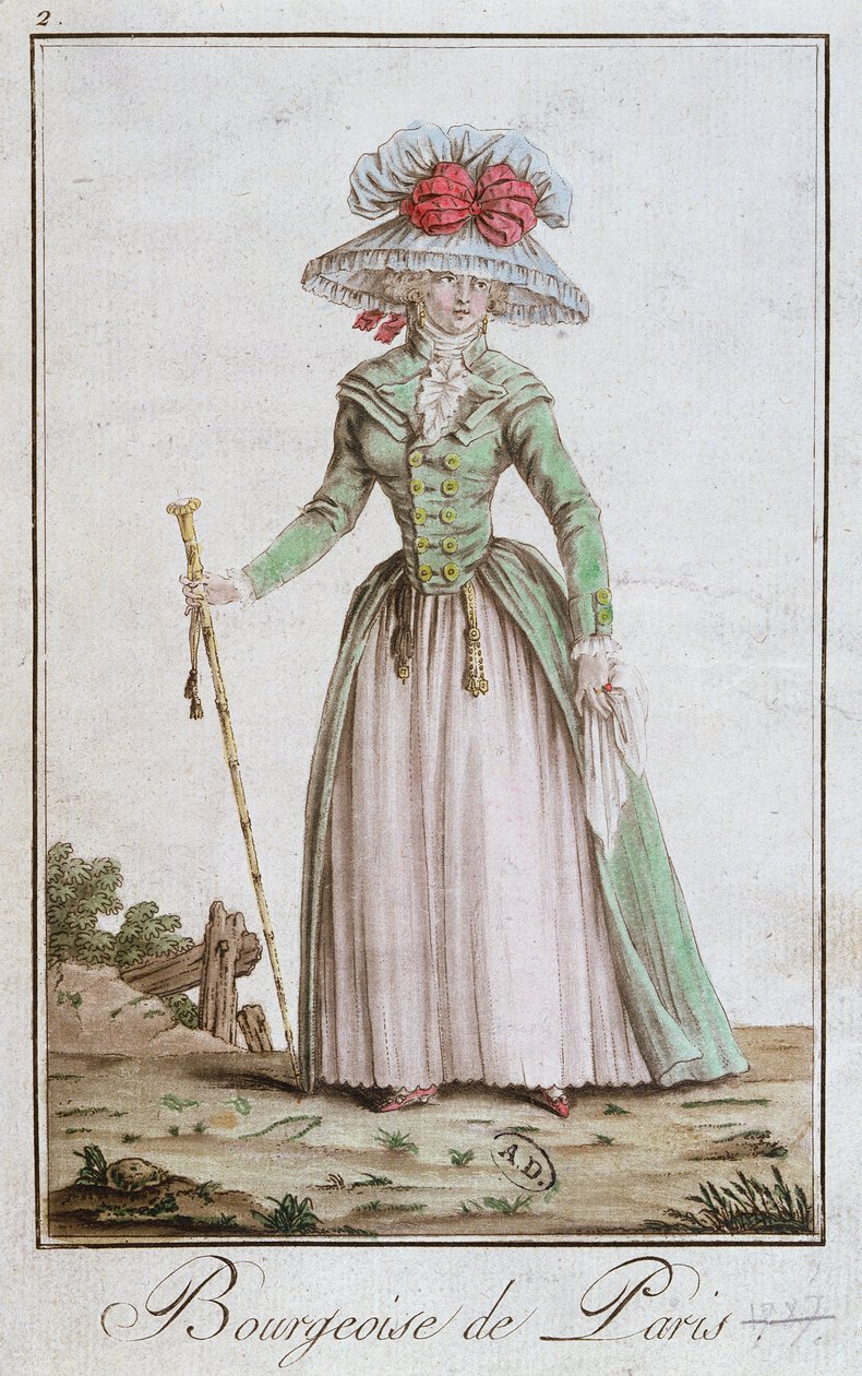 Młoda paryska burżuazja w chodzącej sukience, 1787 autorstwa French School