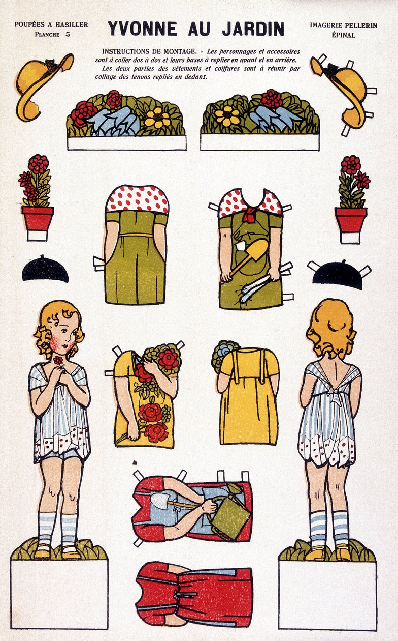Yvonne w ogrodzie: decoupage. 19 wiek. autorstwa French School